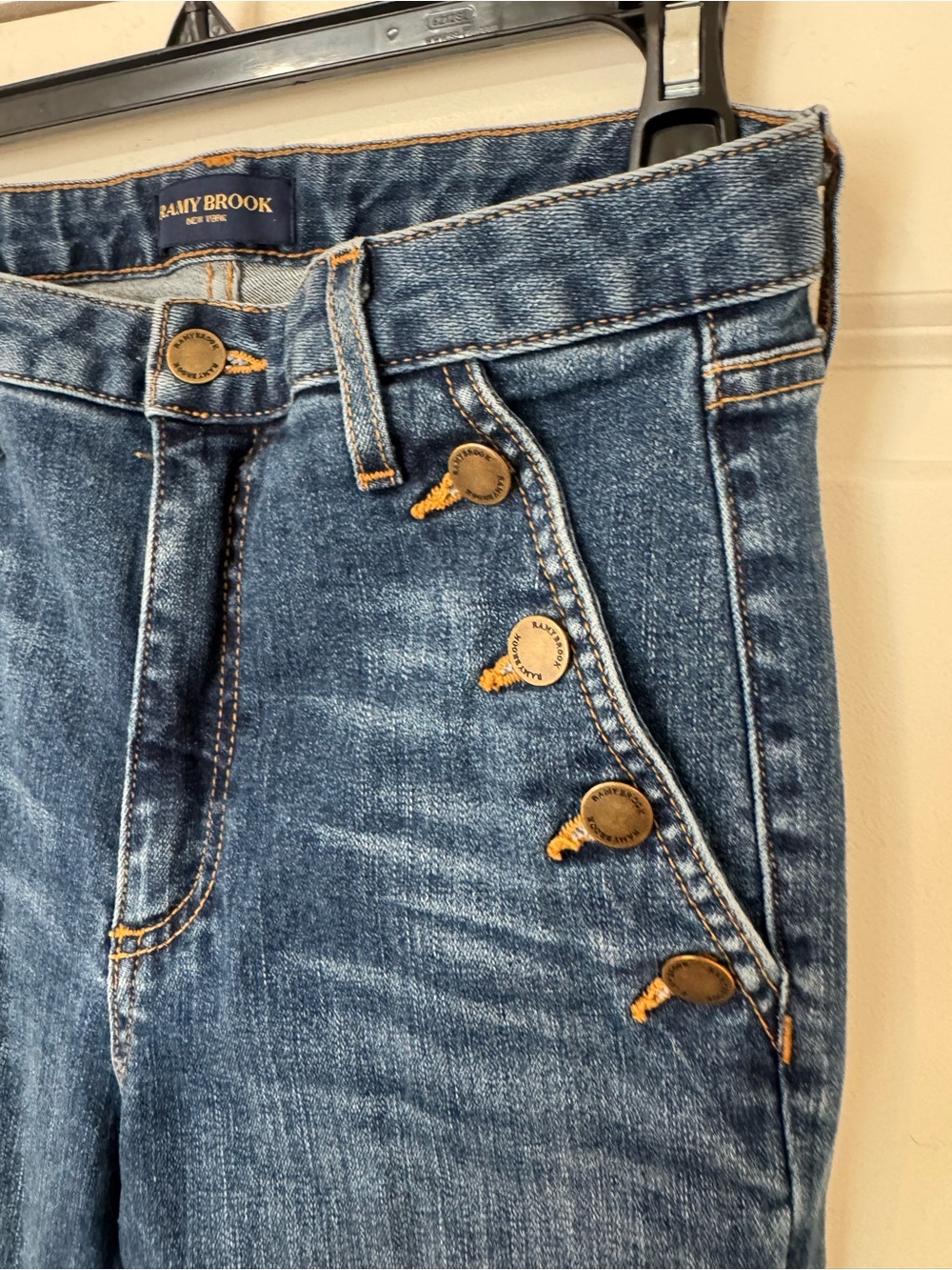 Ramy Brook High-Rise Flared Jeans in Dark Blue - Picture 5 of 9